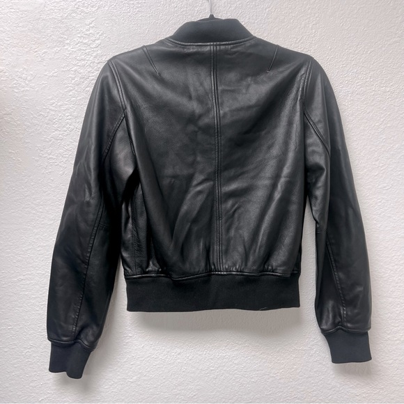 Rag and Bone Cooper Lambskin Leather Bomber Jacket in Black - Picture 6 of 6